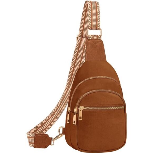 Handbags - Small Vegan Leather Sling Bags Camel